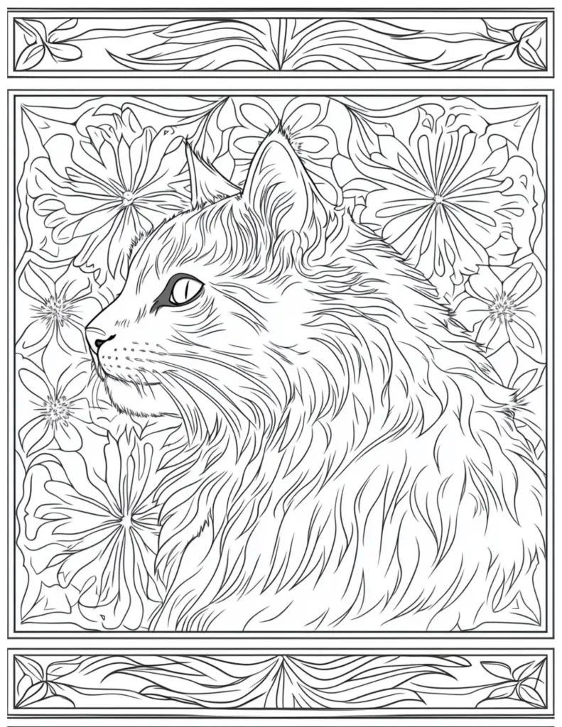 cat mandala coloring page