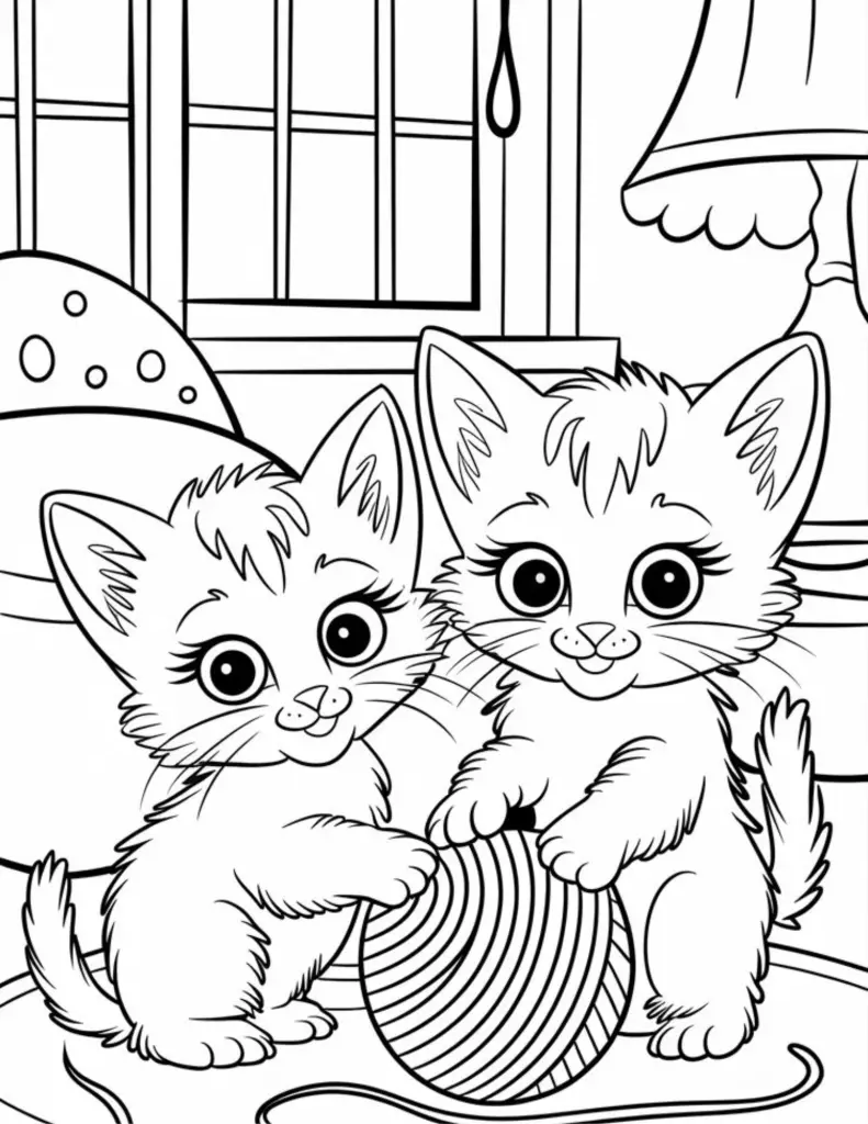 kids cat coloring page