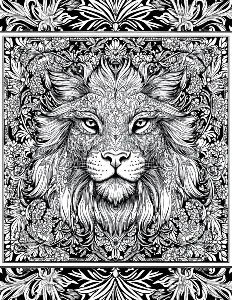 majestic cat mandala coloring page