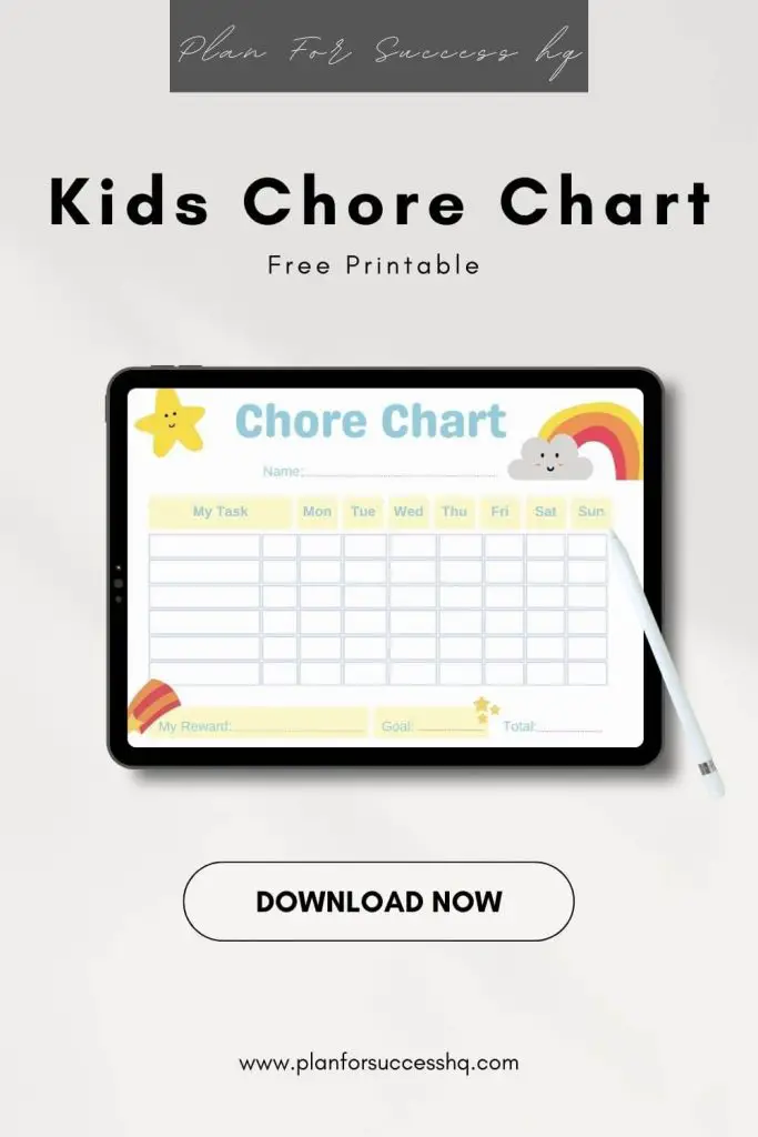 Free Chore Chart For Kids