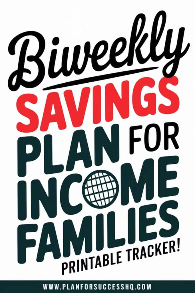 Biweekly Savings Plan for Low Income Families (Free Printable Tracker ...