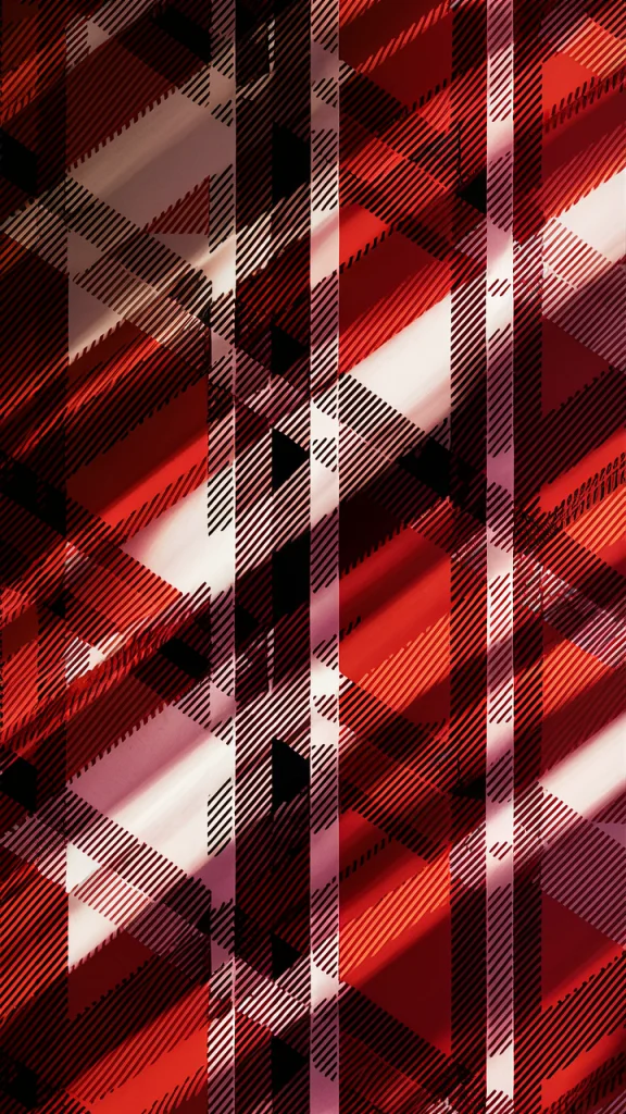 Simple fall wallpaper for iPhone with classic plaid patterns in autumn colors.