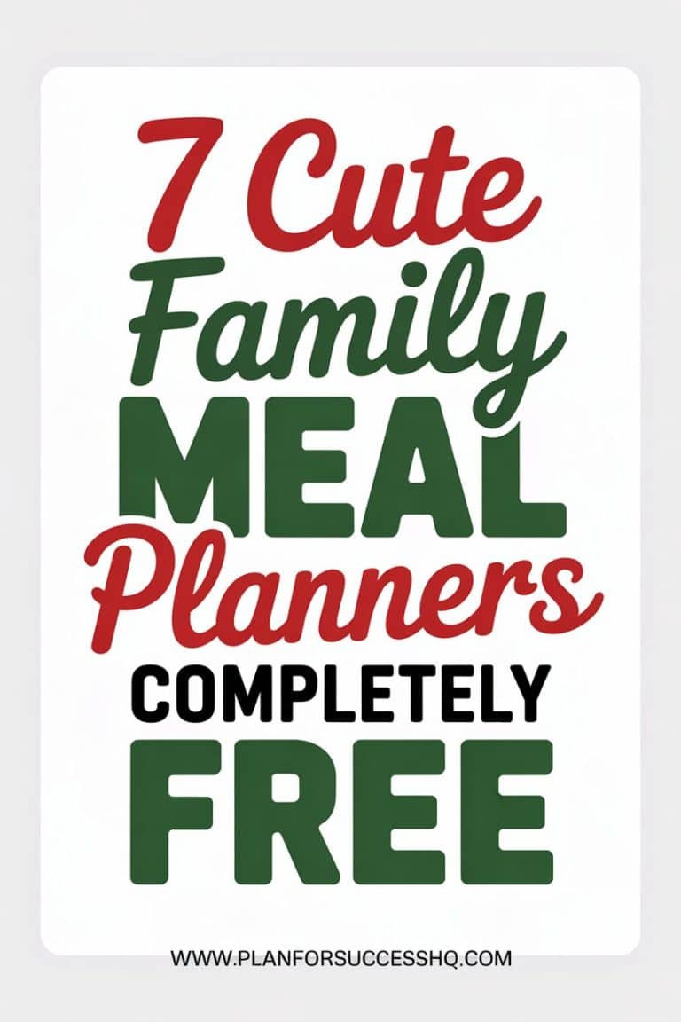 7 Cute Family Meal Planners Completely Free