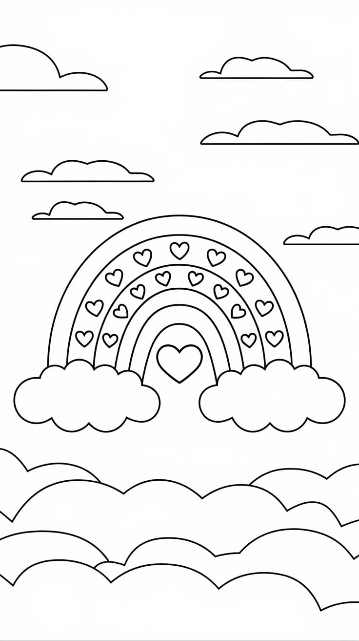 13 Adorable Valentine’s Day Line Drawing Coloring Pages for Kids